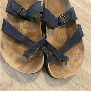 Navy Birkenstock sandals